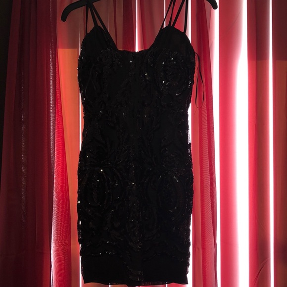 Black Sequin Dress - Picture 4 of 4